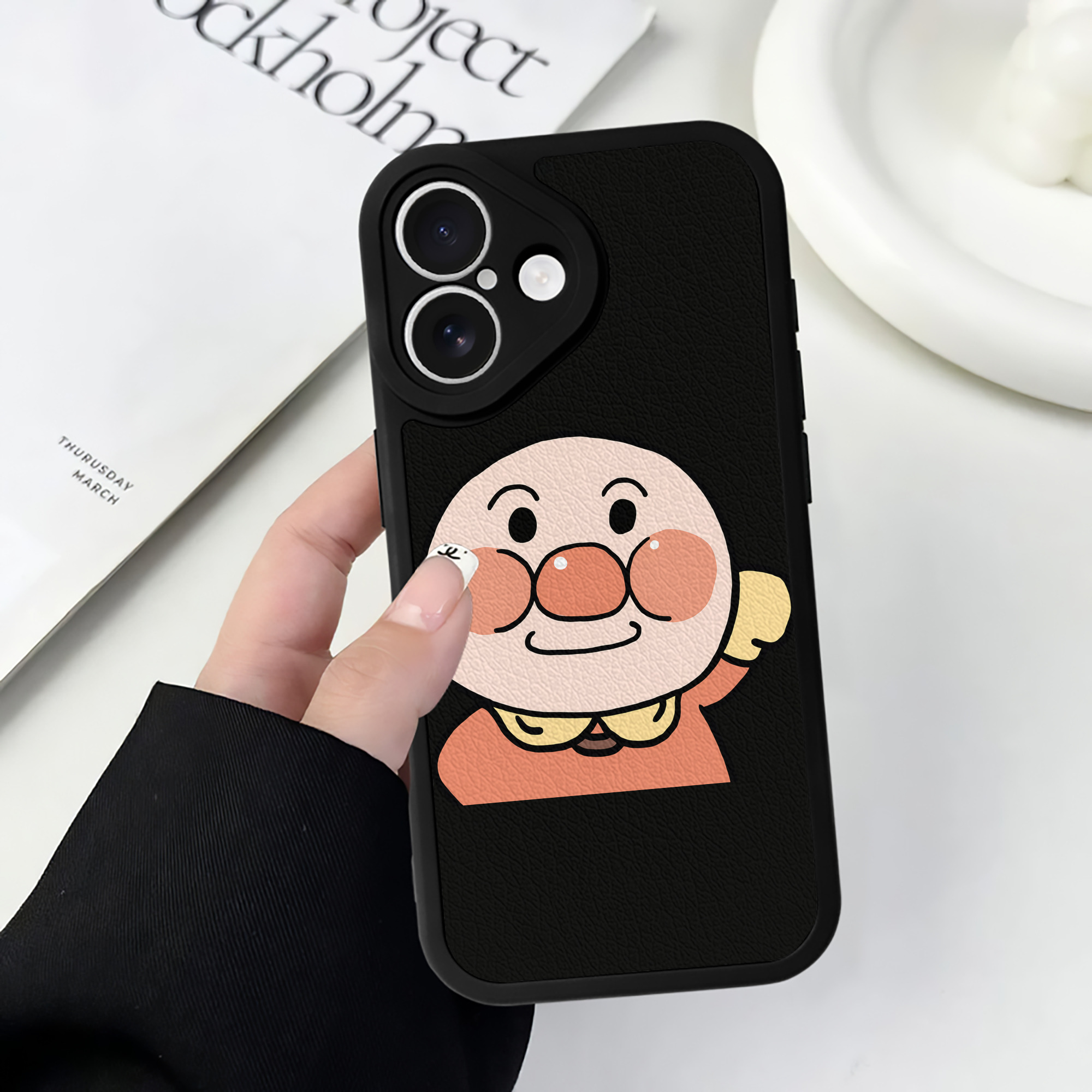 （画像用） アンパンマン Anpanman 【iPhone 16シリーズ対応】シリコンスマホケース（レザー調） 材質：シリコン